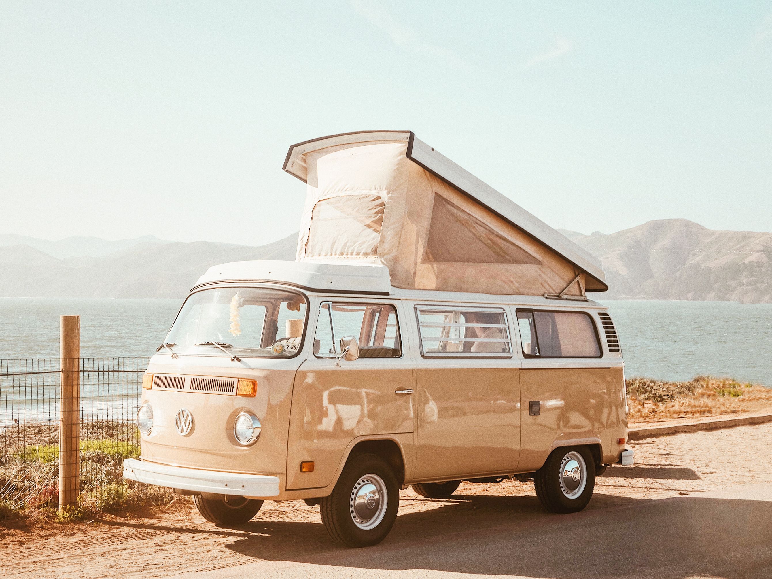 Volkswagen near a beach